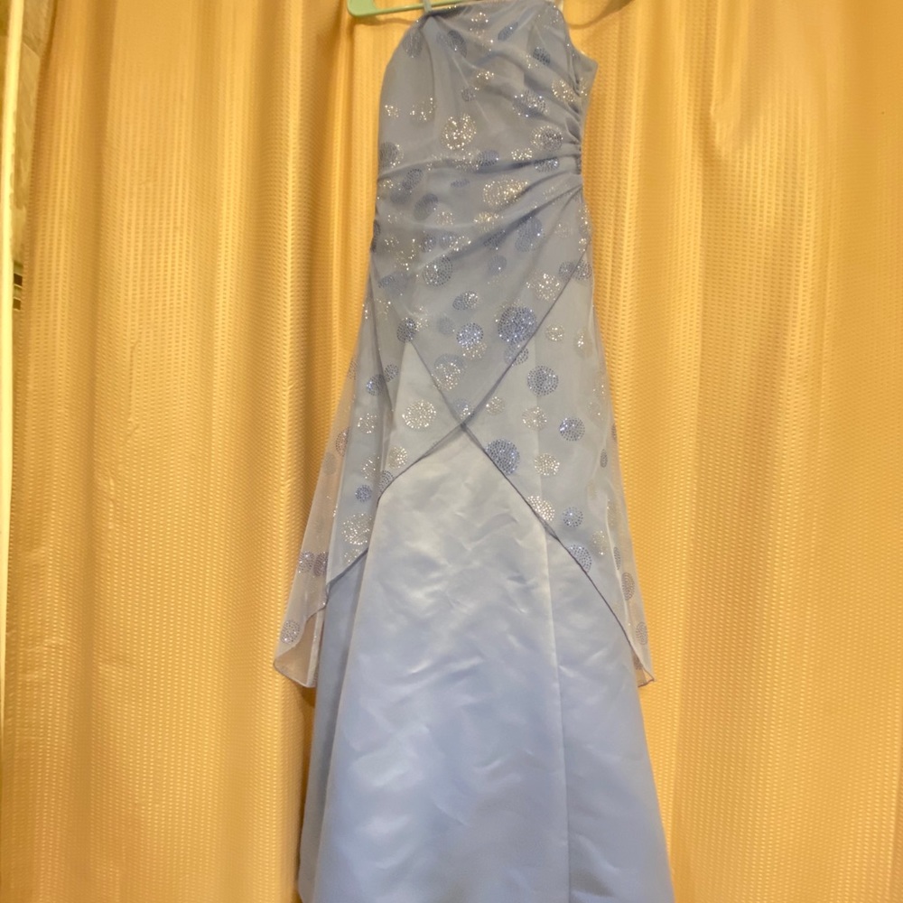 Baby blue strapless junior formal dress size 1/2
